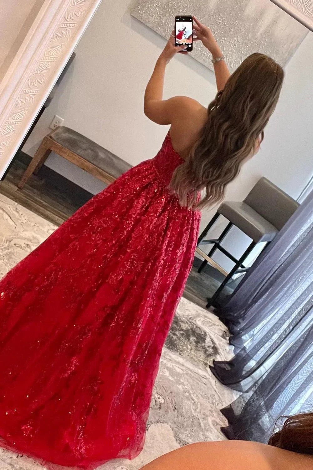 Zara |A-line Sequined Lace Long Prom Dress with Pockets by KissProm