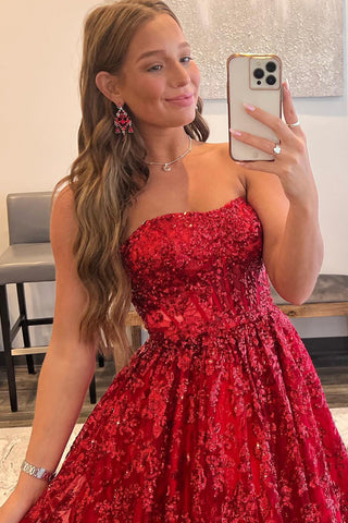 Zara | Vestido de fiesta largo de encaje con lentejuelas y bolsillos, corte A