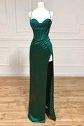 Lola |Sheath Spaghetti Straps Corset Satin Prom Dress with Split by KissProm
