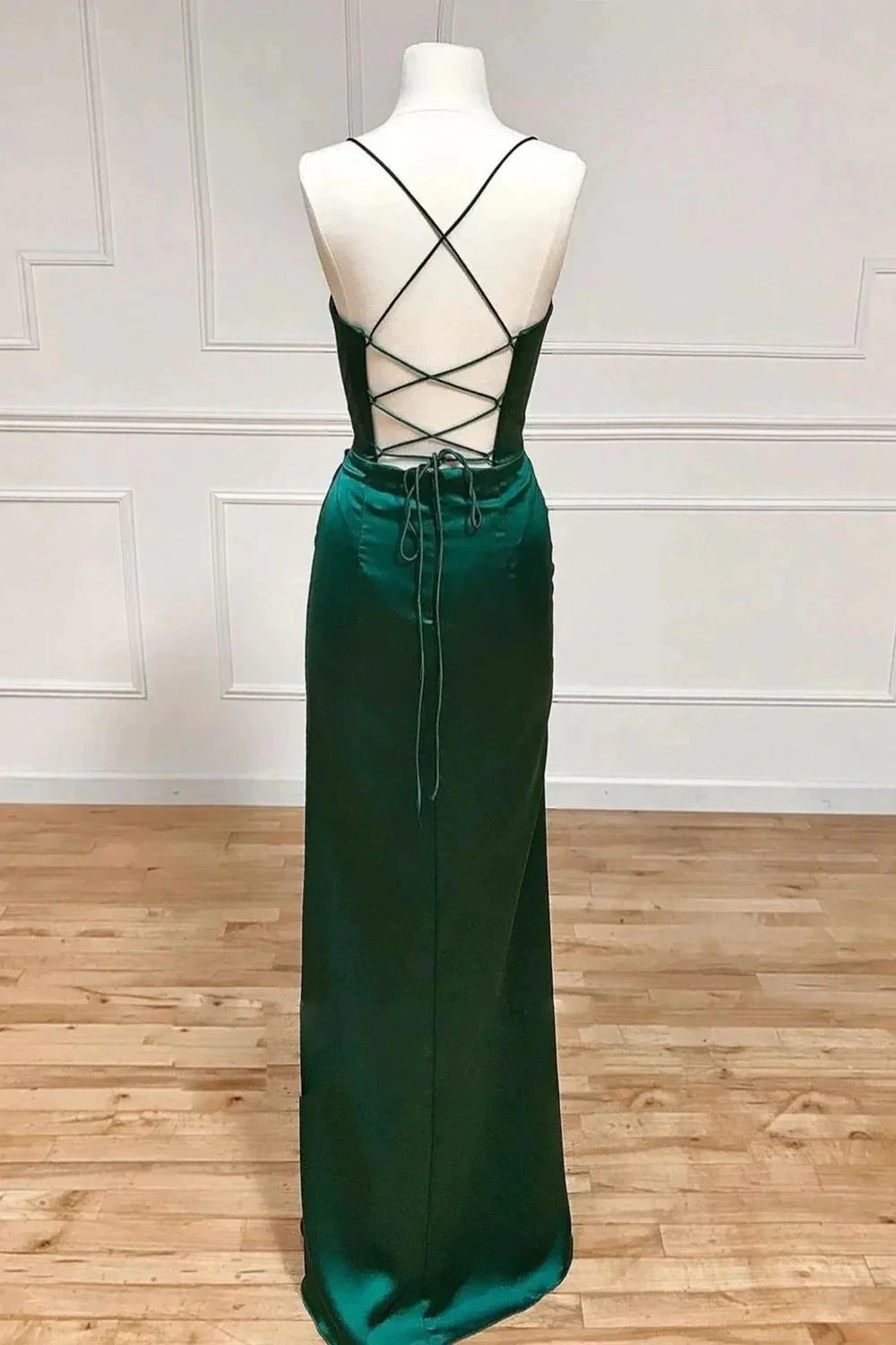 Lola |Sheath Spaghetti Straps Corset Satin Prom Dress with Split by KissProm