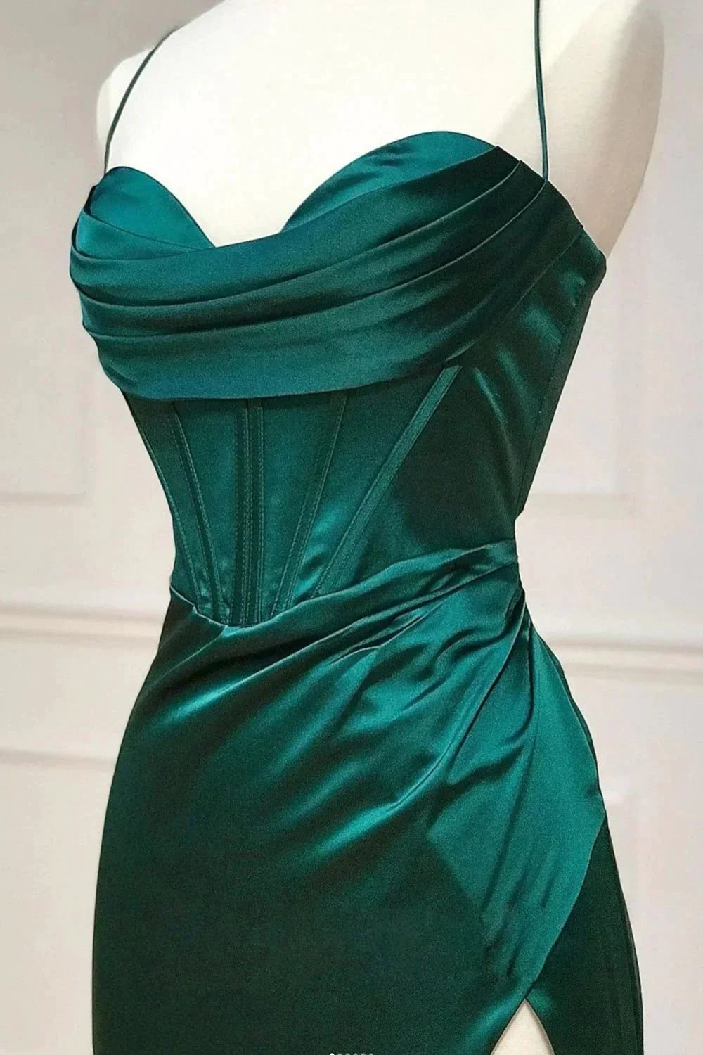 Lola |Sheath Spaghetti Straps Corset Satin Prom Dress with Split by KissProm