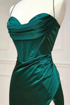 Lola |Sheath Spaghetti Straps Corset Satin Prom Dress with Split by KissProm