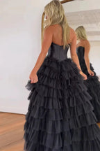 Harmony |A-Line Sweetheart Tiered Tulle Prom Dress with Slit by KissProm