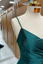 Dark Green Mermaid Satin Long Prom Dress by KissProm