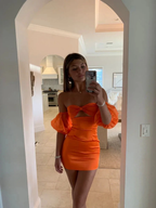 Sexy Orange Bodycon Dress Orange Homecoming Dress Y2993 by simplepromdress