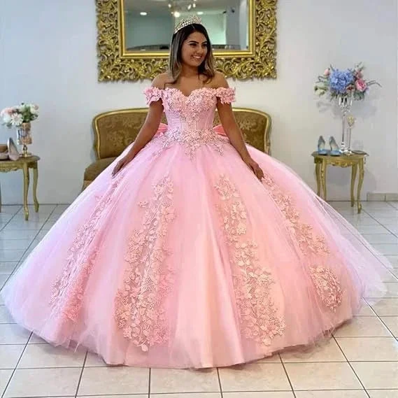Purple Off The Shoulder Tulle Appliques Ball Gown,Sweet 16 Dress Y5472 by simplepromdress