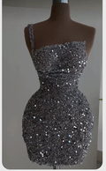 Sequin Short Homecoming Dress Silver Party Dress Y60 by simplepromdress