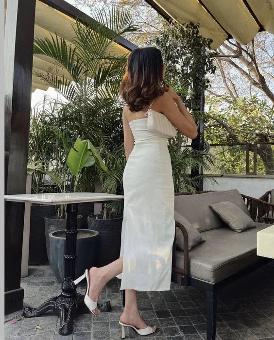 Elegant White Strapless Prom Dress Simple Evening Dress Y7266 by simplepromdress