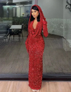 Charming Red Sequin Sheath Prom Dress Red Evening Dress Y4701 by simplepromdress