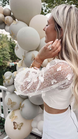 White Two Piece Short Homecoming Dress Party Dress with Long Sleeves Y1990
