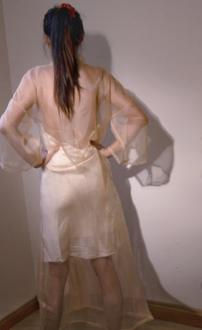 SHEER SILK ORGANZA COVER-UP