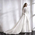 Wedding Dresses 2021 Bride Dress Elegant Full Case Court Train Vestido De Noiva A-line Princess Luxury Light Wedding dress by payinti