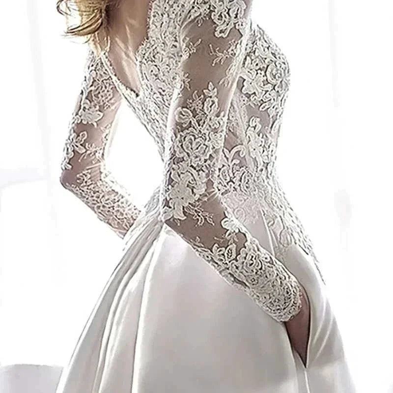 Wedding Dresses 2021 Bride Dress Elegant Full Case Court Train Vestido De Noiva A-line Princess Luxury Light Wedding dress by payinti