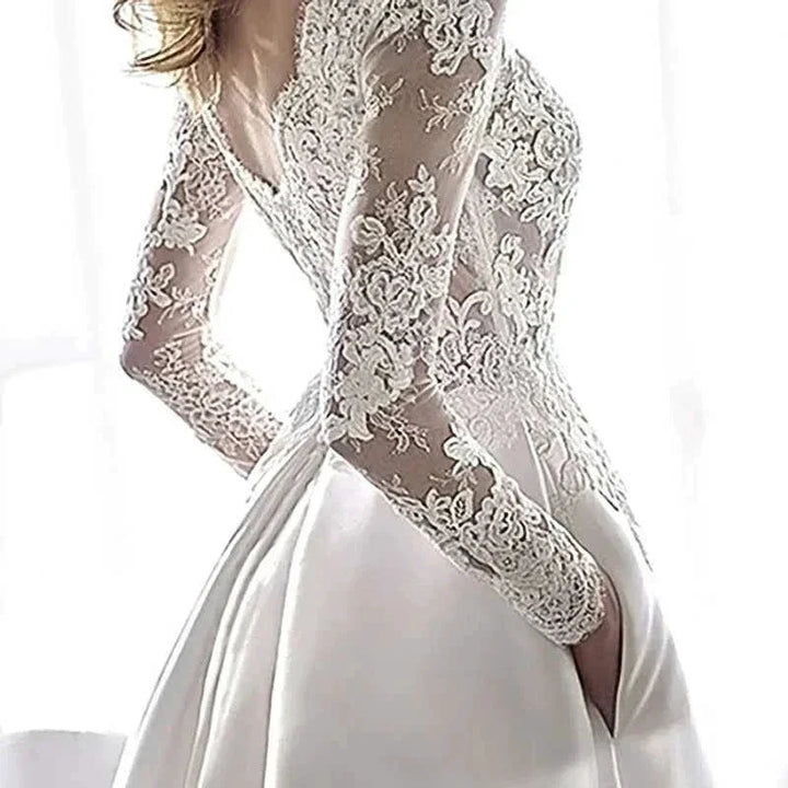 Wedding Dresses 2021 Bride Dress Elegant Full Case Court Train Vestido De Noiva A-line Princess Luxury Light Wedding dress by payinti