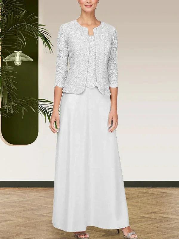 Glitter Lace & Satin Skirt Jacket Dress with Open Jacket by Dreamylily