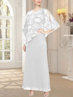 Long Glitter Mesh Dress with Novelty Asymmetric Overlay Bodice