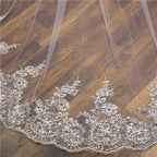 Wholesale white Ivory 3*3 Meter Cathedral wedding veils Lace Appliques Bridal veil by payinti