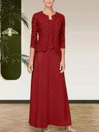 Glitter Lace & Satin Skirt Jacket Dress with Open Jacket by Dreamylily