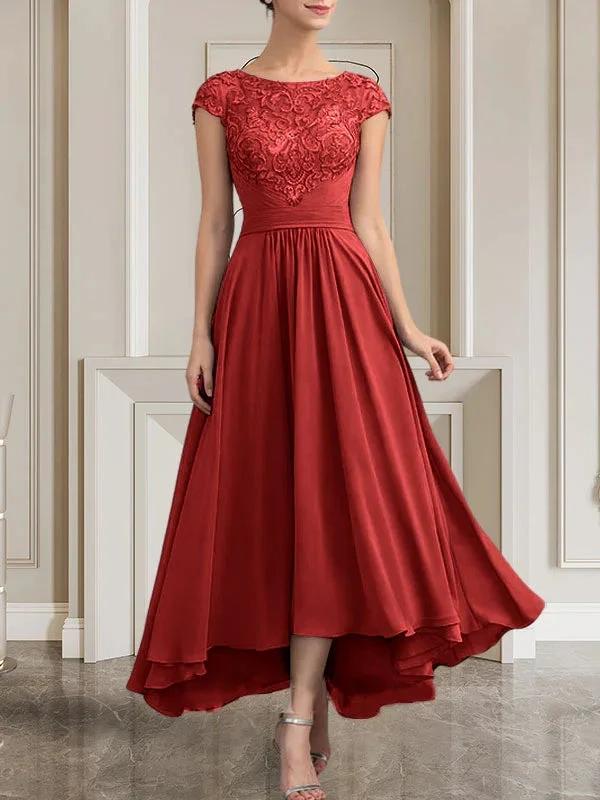 A-line Scoop Floor-Length Lace Chiffon Mother of the Bride Dress With Sequins by Dreamylily
