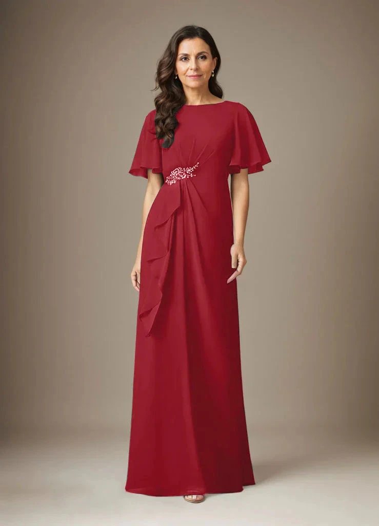 Dark Navy Sheath Beaded Chiffon Dress by Dreamylily