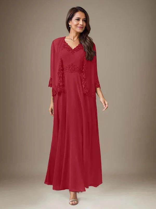 Plum A-Line Sequins Chiffon Dress by Dreamylily