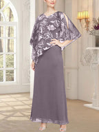 Long Glitter Mesh Dress with Novelty Asymmetric Overlay Bodice