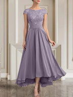 A-line Scoop Floor-Length Lace Chiffon Mother of the Bride Dress With Sequins by Dreamylily