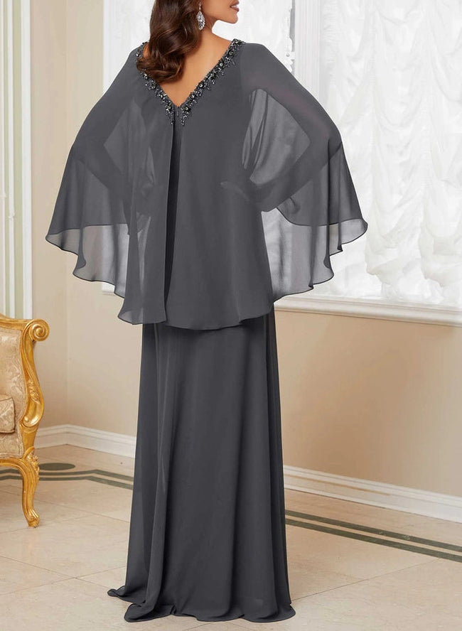 A-Line/Princess V-Neck Mother of the Bride Dresses with Beading Main Image