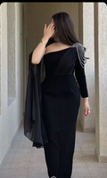Chic Black Sheath Evening Dress,Black Gala Dress Y5555 by simplepromdress