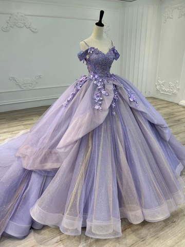 Hermoso vestido morado de quinceañera, vestido de fiesta morado Y1925