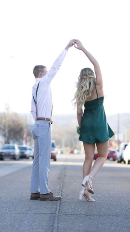 Green Spaghetti Straps Homecoming Dress Green Birthday Party Dress Y5476