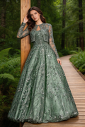 Gorgeous Green Tulle Sequins Beaded A Line Formal Evening Dress Prom Dress Y8358 by simplepromdress