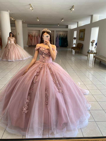 Vestido de fiesta con hombros descubiertos, vestido de princesa, vestido de quinceañera Y2255
