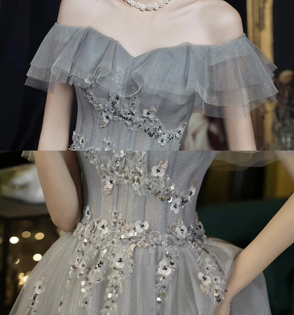 Off Shoulder A-line Evening Dress Fairy Graduation Dress Y5840 by simplepromdress