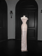 Gorgeous Champagne Tulle Sequins Beaded Sheath Long Prom Dress Evening Dress Y8658 by simplepromdress