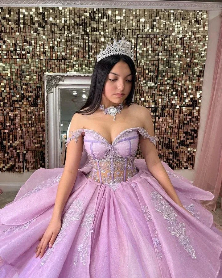 Charming Off The Shoulder Tulle Ball Gown,Sweet 16 Dress Y5657 by simplepromdress