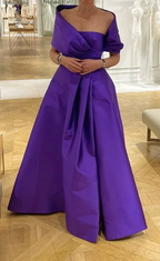 Purple A-line Satin Long Prom Dress,Purple Evening Dress ,Y2435 by simplepromdress