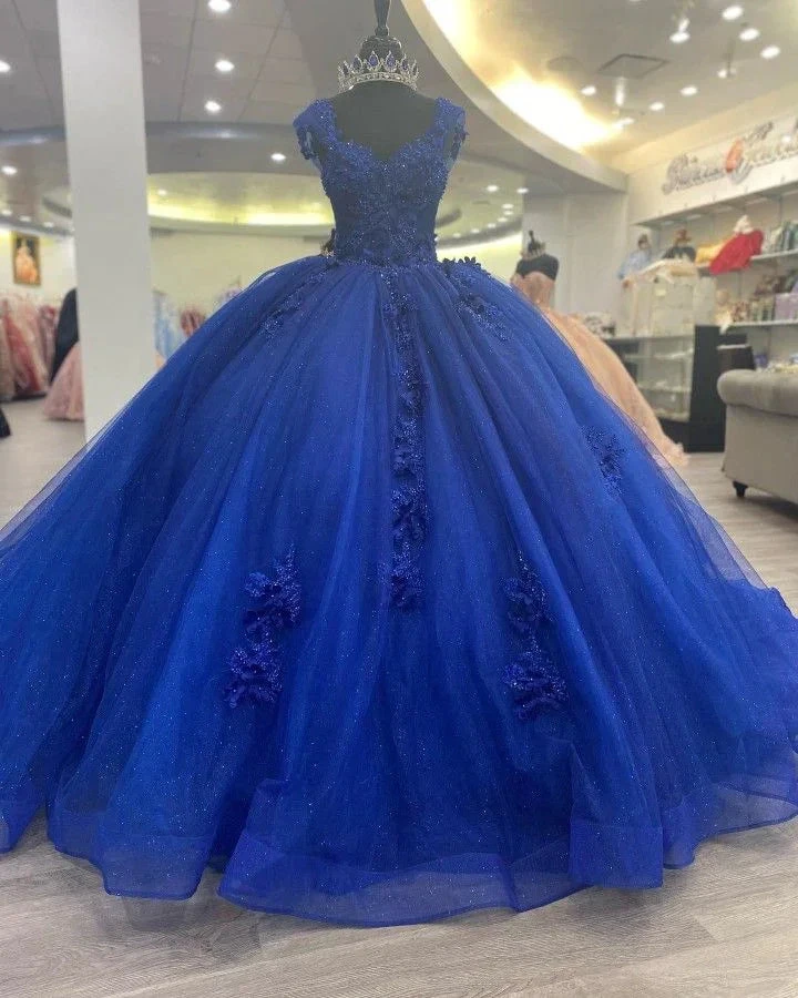 Princess Royal Blue Quinceanera Dresses Ball Gown Sweet 16 Dress Y4440 by simplepromdress