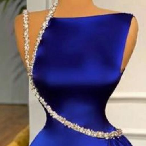 Elegant Modest Royal Blue Evening Dresses Y4193