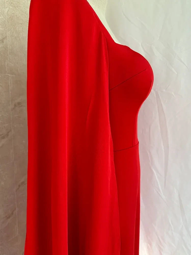 Party Evening Dresses Women Casual Strapless Red Banquet Maxi Wedding Dresses for Female Y4991 by simplepromdress