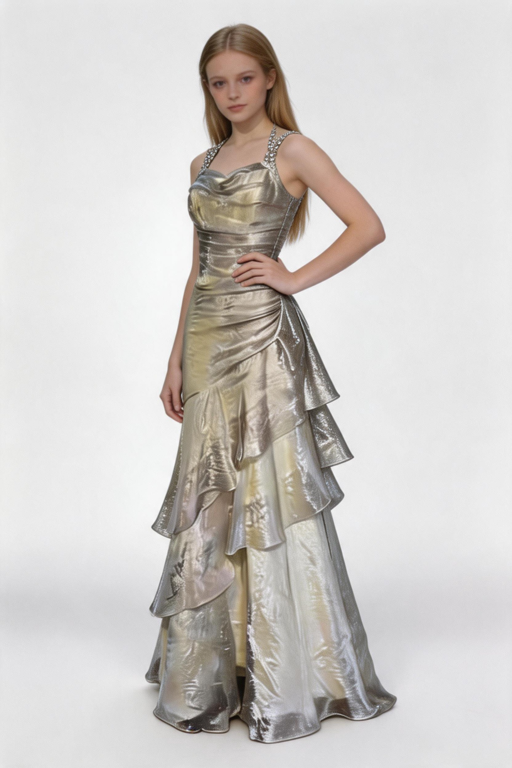Elegant Layered A Line Evening Dress Long Prom Dress Y7776 by simplepromdress