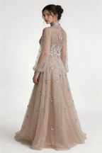 Chic Blue Strapless Satin Print Floral Long Prom Dress Sheath Slit Evening Dress Y8152 by simplepromdress