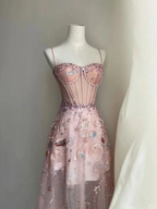 Sexy Pink A-line Prom Dress Pink Evening Gown Y6541 by simplepromdress