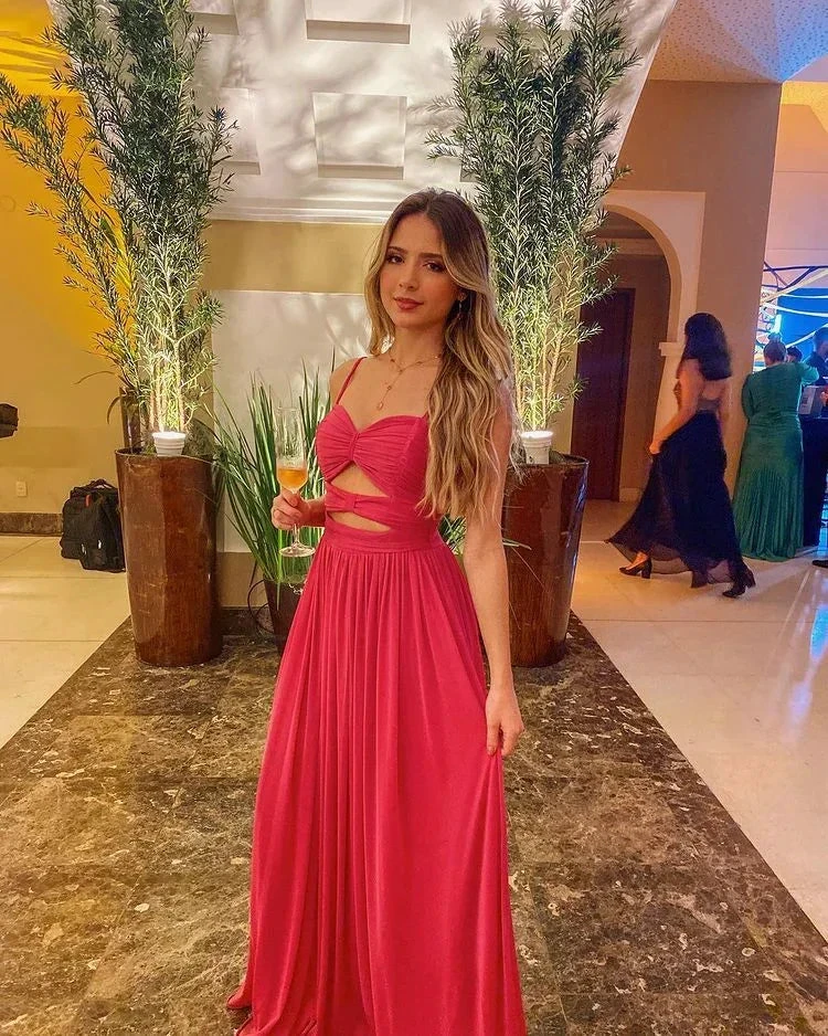 Sexy A-line Waist Cut out Evening Dress, Wedding Guest Dress Y4280 by simplepromdress