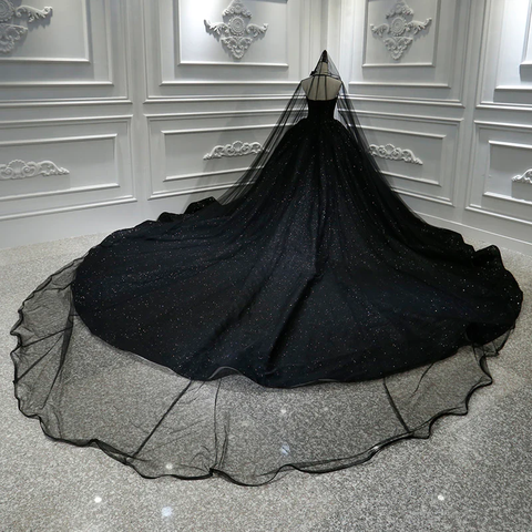 Vestido de fiesta princesa negro sin tirantes y brillante con lentejuelas Y56