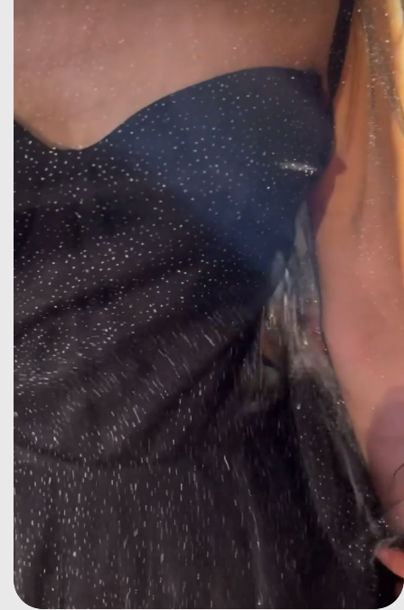 Black Shiny Prom Dress Tulle Sleeves Evening Dress Y35 Main Image