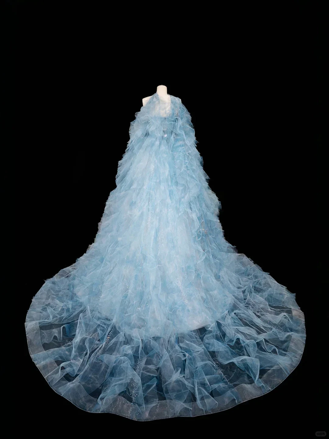 Dream Blue Tulle Beaded A Line Prom Dress Long Evening Dress Y8691 by simplepromdress
