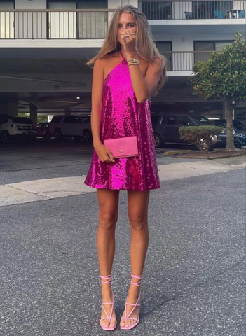 A-Linie Pailletten Homecoming Kleid Partykleid Y2330