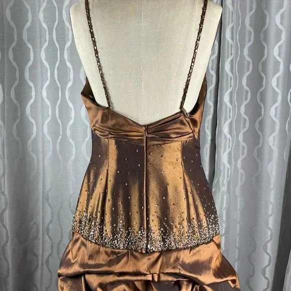 Vintage Satin Beaded Ruched Evening Dress Memaid Prom Dress Y8243 by simplepromdress