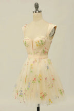 Cute A Line Sweetheart Purple Short Homecoming Dress with Embroidery by WEDTREND